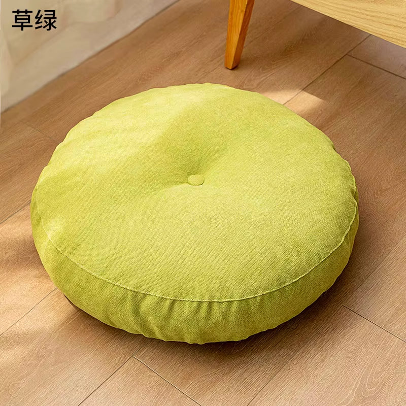 Solid Color Cushion Tatami round Cushions for Living Room Chair Seat Thickened Pillow Prayer Mat Japanese Style Pouf Futon
