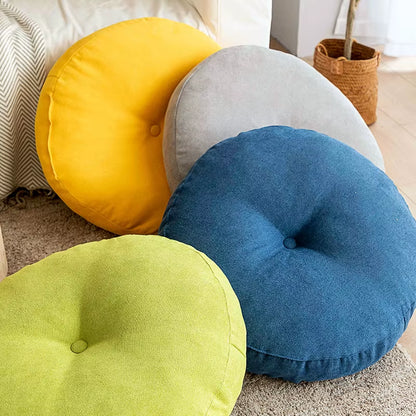 Solid Color Cushion Tatami round Cushions for Living Room Chair Seat Thickened Pillow Prayer Mat Japanese Style Pouf Futon