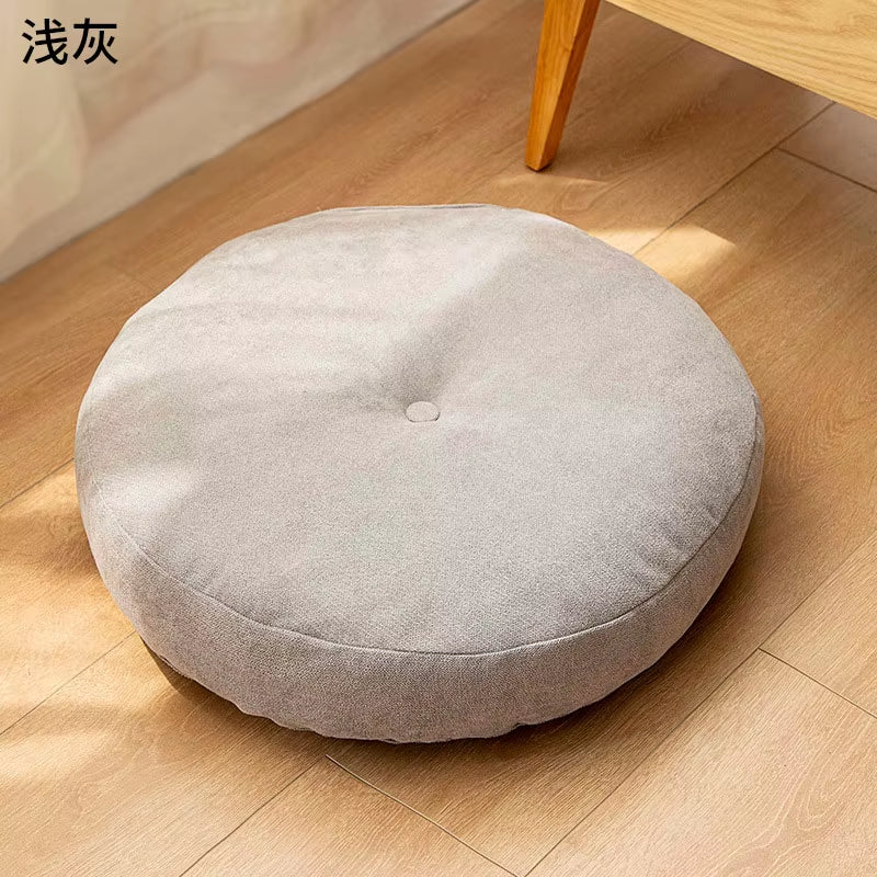 Solid Color Cushion Tatami round Cushions for Living Room Chair Seat Thickened Pillow Prayer Mat Japanese Style Pouf Futon