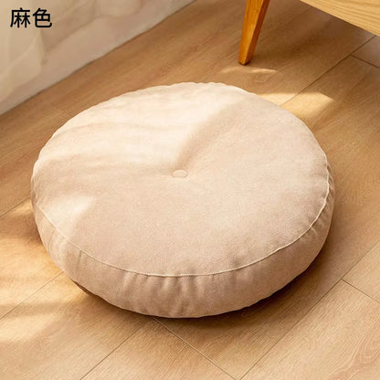 Solid Color Cushion Tatami round Cushions for Living Room Chair Seat Thickened Pillow Prayer Mat Japanese Style Pouf Futon