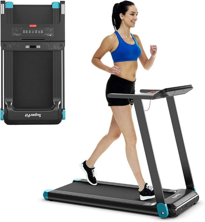 Tapis De Course Electrique Tapis De Fitness Pliable Pour Maison Avec Application De Contrôle Argent/Bleu/Rouge