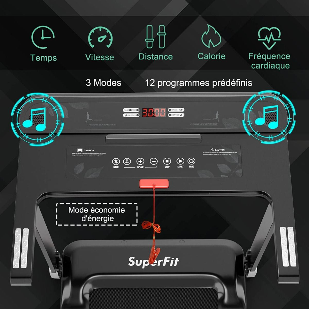 Tapis De Course Electrique Tapis De Fitness Pliable Pour Maison Avec Application De Contrôle Argent/Bleu/Rouge