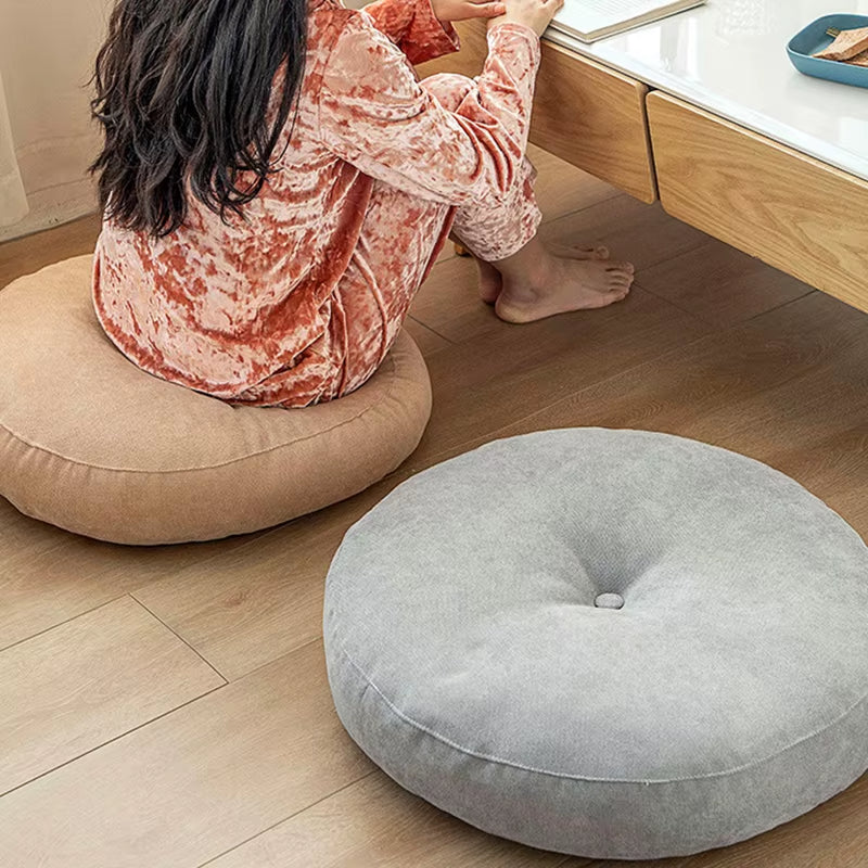 Solid Color Cushion Tatami round Cushions for Living Room Chair Seat Thickened Pillow Prayer Mat Japanese Style Pouf Futon